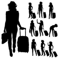 Vector silhouettes of woman N37