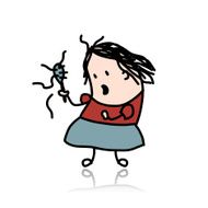 Woman loses hair cartoon for your design N2