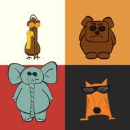 Animals elephant bird bear fox