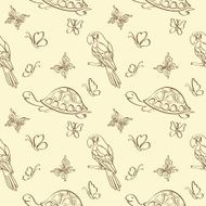 Seamless pattern animals contours