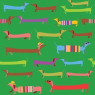 Cute dachshunds summer seamless print