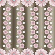 Pattern with flowers stripes and white dots