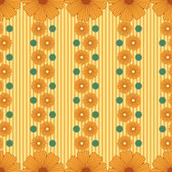 Pattern with abstract flowers stripes