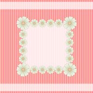 Card with flowers on striped background
