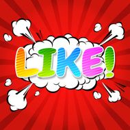LIKE ! Comic Speech Bubble Cartoon