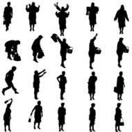 Vector silhouettes of woman N38