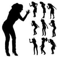 Vector silhouettes of woman N39