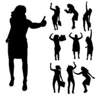 Vector silhouettes of woman N40