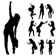 Vector silhouettes of woman N42