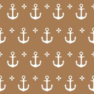 Sea anchor Monochrome seamless vector pattern