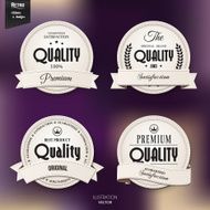 Set of retro stamp tag label badge on color background N2