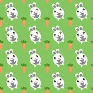 Seamless background of bunnies and carrots N2
