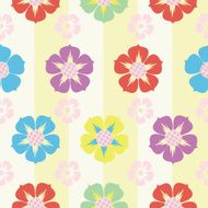 Retro flower and stripes seamless pattern