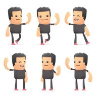 set of bad guy character in different poses N4