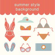 Fashion swimming clothes symbols
