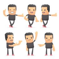 set of bad guy character in different poses N8