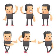 set of bad guy character in different poses N10