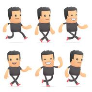 set of bad guy character in different poses N11