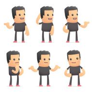 set of bad guy character in different poses N12