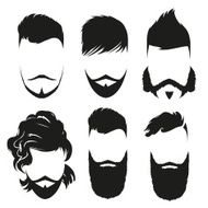 Set of fashion silhouette hipster style vector illustration