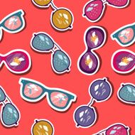 retro glasses seamless patternt of sticker design