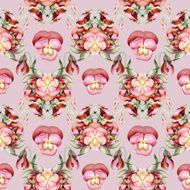 seamless viola pansy flower pattern background