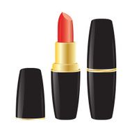 Pomade Lipstick in black case on white background Vector