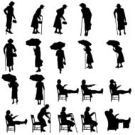 Vector silhouette of women N46