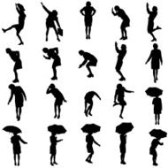 Vector silhouette of women N47