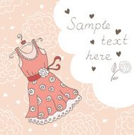 Background with a dress and bubble for the text (vector)