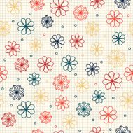 Seamless pattern with flowers in warm colors