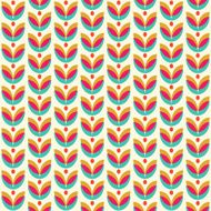 Colorful abstract retro seamless floral pattern