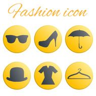 Yellow fashion realistic button set