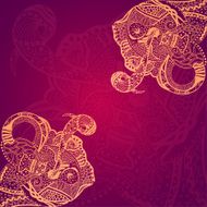 Abstract Hand Drawn Grunge Lace Ornament N4