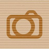 Camera Flat modern web button and space for your text
