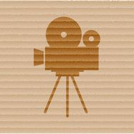 Videocamera Flat modern web button and space for your text