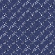 Traditional Japanese Embroidery Ornament with circles Vector seamless pattern