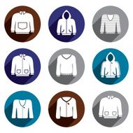 Man sweaters vector icon set