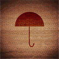 Umbrella Flat modern web button and space for your text N2