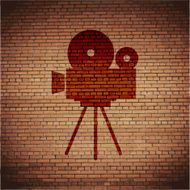 Videocamera Flat modern web button and space for your text N2