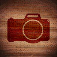Photo camera Flat modern web button and space for your