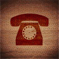 Retro telephone Flat modern web button and space for your
