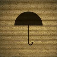 Umbrella Flat modern web button and space for your text N3