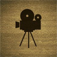 Videocamera Flat modern web button and space for your text N3