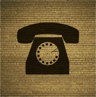 Retro telephone Flat modern web button and space for your N2