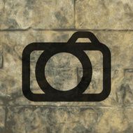 Camera Flat modern web button and space for your text N4