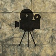 Videocamera Flat modern web button and space for your text N4