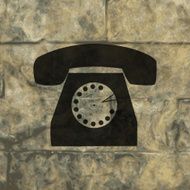 Retro telephone Flat modern web button and space for your N3