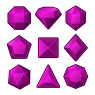 Set of Purple Gems for Match3 Games Vector