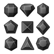 Set of Black Gems for Match3 Games Vector